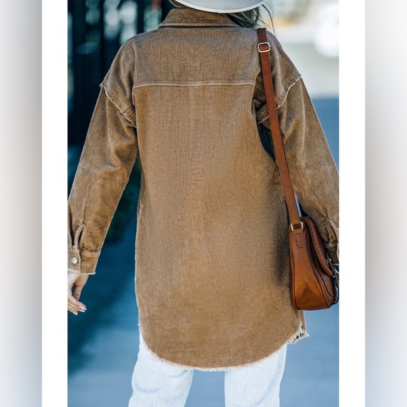 Bohme Corduroy Shacket shirt jacket Camel Small - Picture 2 of 11